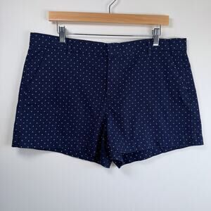 Joe Fresh Navy Polka Dot Chino Shorts Cotton Navy White Size 14 Stretch Summer